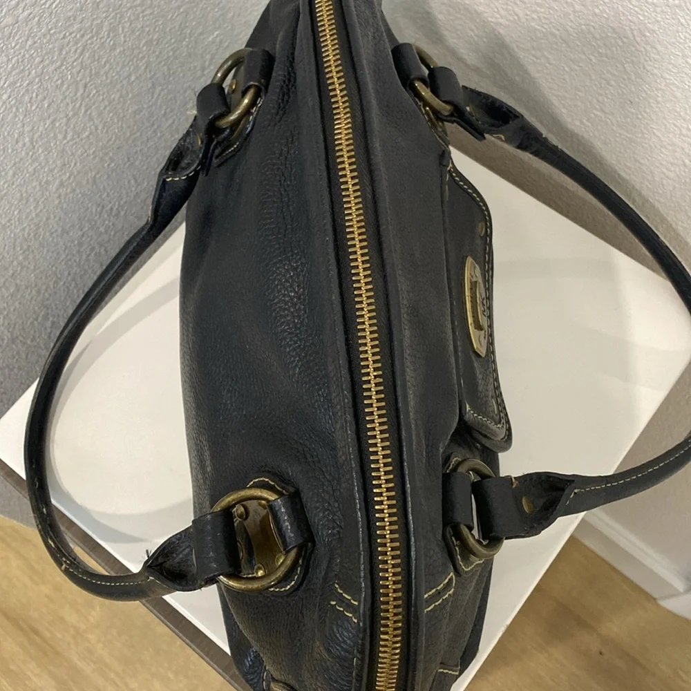 Vintage Michael Kors Dark Brown Pebbled Leather Brass Hardware Shoulder Bag - Picture 5 of 15
